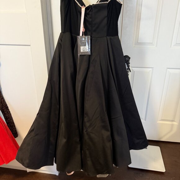 Mademoiselle Bustier Stretch Satin Midi Dress - L+ - NWT - Picture 4 of 5